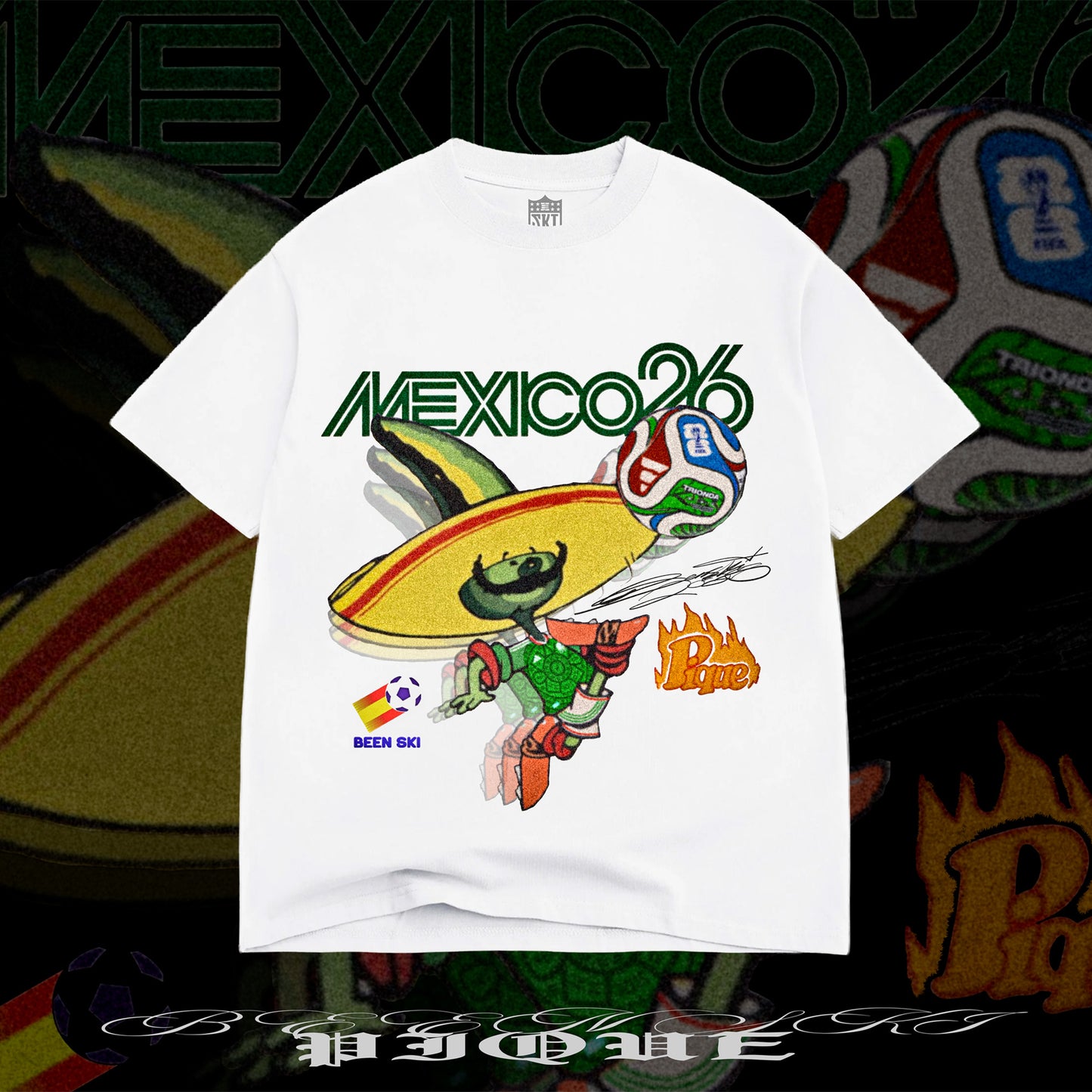Pique Been Ski tee, Mexico 1986 and 2026 World Cup limited drop graphic t-shirt
