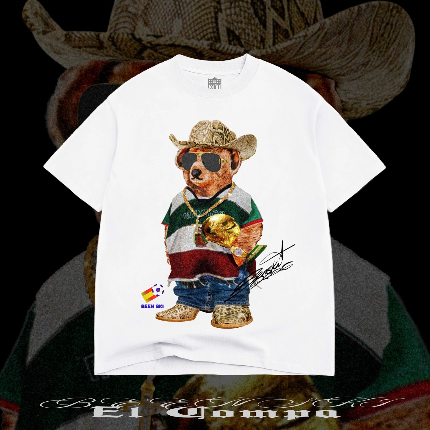 El Compa Been Ski Bear tee, Mexico World Cup 2026 limited drop graphic t-shirt