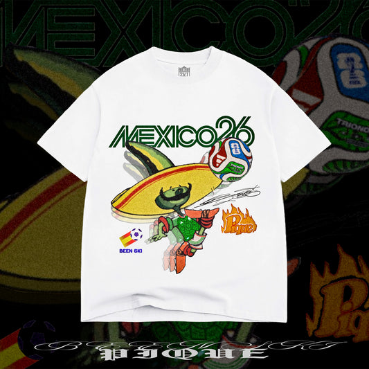Pique Been Ski tee, Mexico 1986 and 2026 World Cup limited drop graphic t-shirt